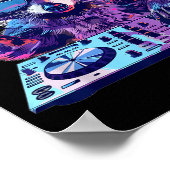アライグマ DJ EDM テクノ ハウスミュージック 楽しい 動物好き ポスター (角)