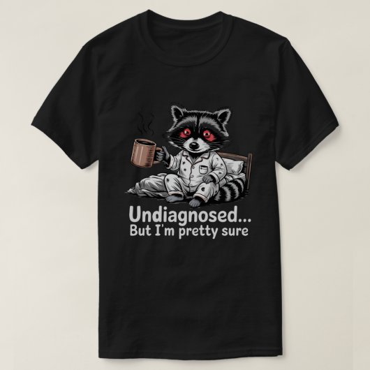 アライグマTシャツ 面白い 未診断だけど多分アライグマ Tシャツ (デザイン正面)