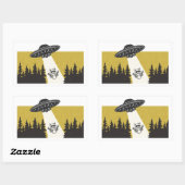 アライグマUFO 長方形シール (シート)