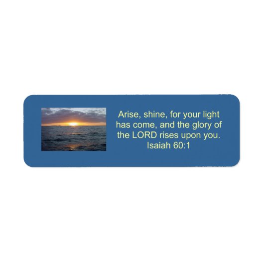 アライズ・シャイン – Isaiah 60:1 ラベル (正面)