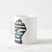 アライ プライド フィスト Tシャツ コーヒーマグカップ (正面左)
