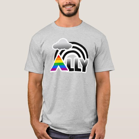 アライ プライド レインボー Tシャツ (正面)