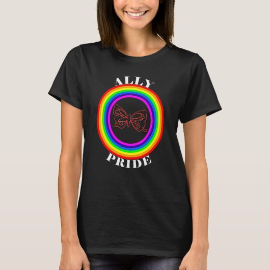 アライ プライド LGBTQ 平等 レインボー レズビアン ゲイ トランスジェンダー Tシャツ (正面)
