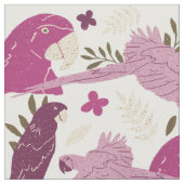 アラオウムのピンクの熱帯性葉のパターン ファブリック (クローズアップ)