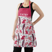 アラオウム赤トロピカルリーフパターン名 エプロン (インサイチュ)