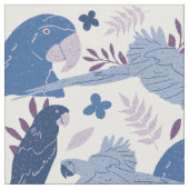 アラオウム青ピンク熱帯パターン ファブリック (クローズアップ)