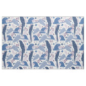 アラオウム青ピンク熱帯パターン ファブリック (ファットクウォーター)