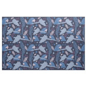 アラオウム青ピンク熱帯パターン ファブリック (ヤード)