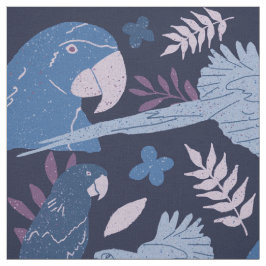 アラオウム青ピンク熱帯パターン ファブリック