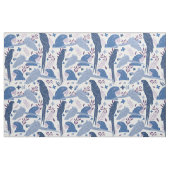 アラオウム青ピンク熱帯パターン ファブリック (ヤード)