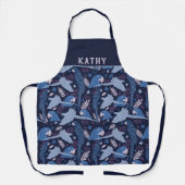 アラオウム青熱帯葉のパターン名 エプロン (正面)