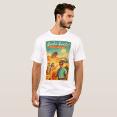 アラキスがあなたを待つ - 1950年代風レトロSF旅行ポスター Tシャツ (正面フル)