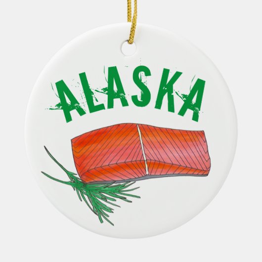 アラクサンサーモンシーフードレストランフィッシュモンジャーシェフ セラミックオーナメント (正面)