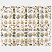 アラクニズバイヘッケルヴィンテージスパイダーイラストレーション フリースブランケット (正面(横))