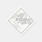 アラゴスタディアアイルメーンマップエレガントウェディング スタンダードカクテルナプキン (角)