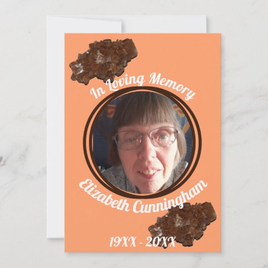 アラゴナイトクリスタル メモリー ポエム フォト メモリアル カード (正面)