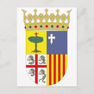 アラゴンコートオブアームズ公式スペインのシンボルHeraldry ポストカード
