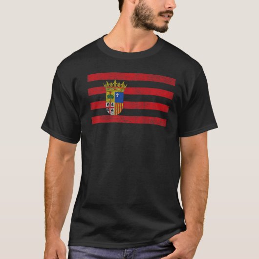 アラゴン国旗SPAIN ZARAGOZA Tシャツ (正面)