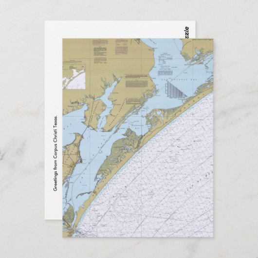 アラサスパス テキサス 海図 ポストカード (正面/裏面)
