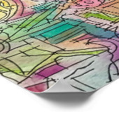 アラシオ抽象芸術幾何学水彩画 ポスター (角)