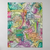 アラシオ抽象芸術幾何学水彩画 ポスター (正面)