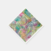 アラシモダンオ幾何学水彩画 スタンダードカクテルナプキン (角)