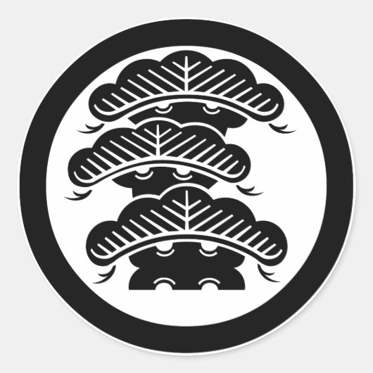 アラシLを丸くした三段松 ラウンドシール (正面)