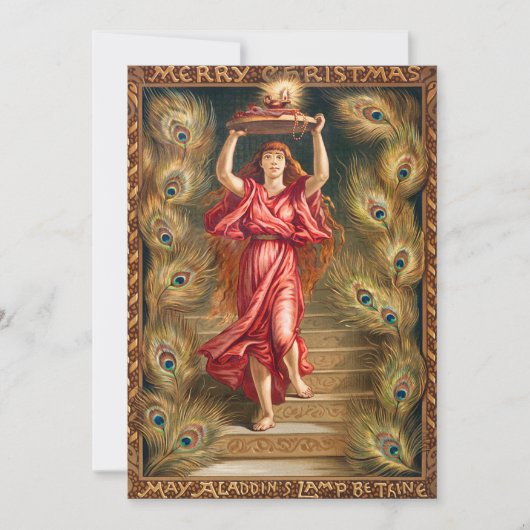 アラジンのランプから炎のランプを持つ女性 シーズンカード (正面)