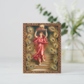 アラジンのランプから炎のランプを持つ女性 シーズンポストカード (スタンド正面)