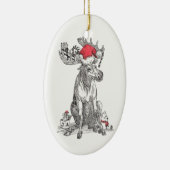 アラスお洒落ワイルドライフクリスマスオーバルオーナメント セラミックオーナメント (右)