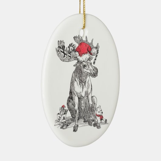 アラスお洒落ワイルドライフクリスマスオーバルオーナメント セラミックオーナメント (右)