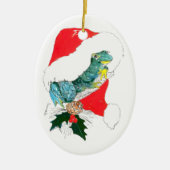 アラスお洒落ワイルドライフクリスマスオーバルオーナメント セラミックオーナメント (正面)