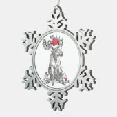 アラスカおもしろいワイルドライフクリスマススノーフレークオーナメント スノーフレークピューターオーナメント (右)