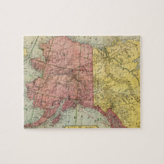 アラスカおよびカナダ(1901年)のヴィンテージの地図 ジグソーパズル