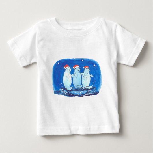 アラスカお洒落のクリスマス野生生物 ベビーTシャツ (正面)
