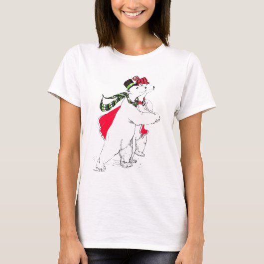 アラスカお洒落のクリスマス野生生物 Tシャツ (正面)