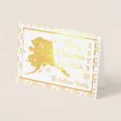 アラスカからのメリークリスマス州 |写真 箔カード (正面)