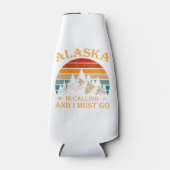 アラスカがレトロヴィンテージ山自然を呼び出す ボトルクーラー (正面)