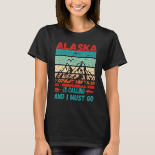 アラスカが呼んでいる、行かなければ Vintage Mountains Tシャツ