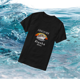アラスカでのサンセット クルーズ ブラック カスタマイズ Tシャツ