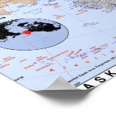 アラスカとアリューシャンの地図 ポスター (角)