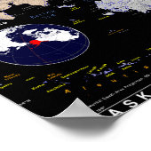 アラスカとアリューシャンの地図 ポスター (角)