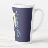 アラスカのアウトライン狼と月 カフェラテマグ (右)