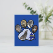 アラスカのオオカミの足のプリント ポストカード (スタンド正面)