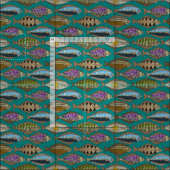 アラスカのオヒョウのティール（緑がかった色） ファブリック (タイル)