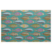 アラスカのオヒョウのティール（緑がかった色） ファブリック (ファットクウォーター)