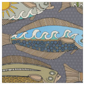 アラスカのオヒョウの薄暗がり ファブリック (クローズアップ)