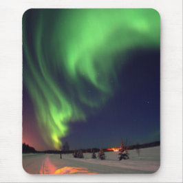 アラスカのオーロラの夜の写真 マウスパッド
