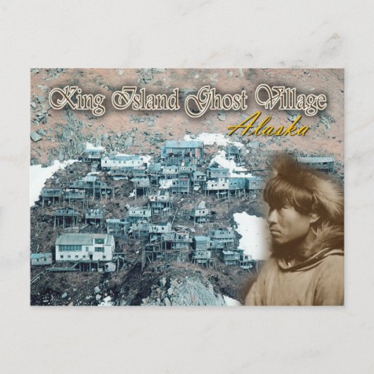 アラスカのキングアイランドUkivok Stitlt Village ポストカード (正面)