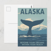 アラスカのクジラの尾の冒険 ポストカード (正面/裏面)